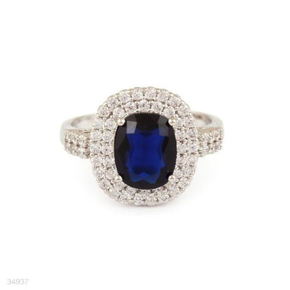 Ring Micropave ZC Rect 3744-Sliver-Blue