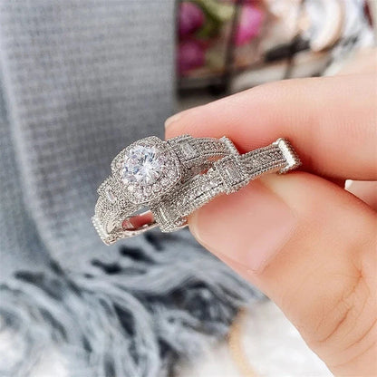 Signature Rhodium Plated Ring Set