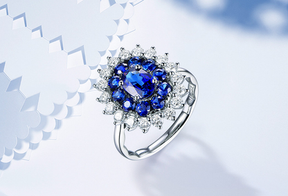 Lady Diana Sapphire Cut luxury Ring for her Adjustable