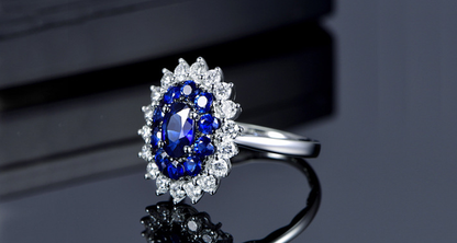 Lady Diana Sapphire Cut luxury Ring for her Adjustable